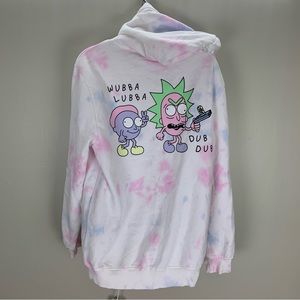 Hu0026M | Shirts | Hm Cartoon Rick And Morty Tie Dye Hoodie Sweatshirt Pullover  Pink Blue Medium | Poshmark